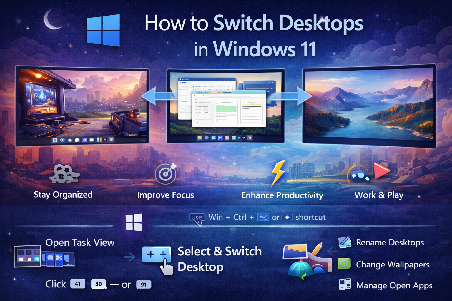 How to Switch Desktops in Windows 11
